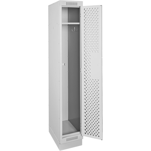 Clean Line Lockers, 12" x 18" x 76", Steel, Grey, Rivet (Assembled), Perforated Seaboard Timber Mart