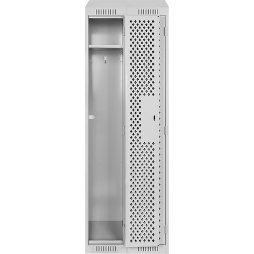 Clean Line Lockers, Bank of 2, 24" x 18" x 78", Steel, Grey, Rivet (Assembled), Perforated Seaboard Timber Mart