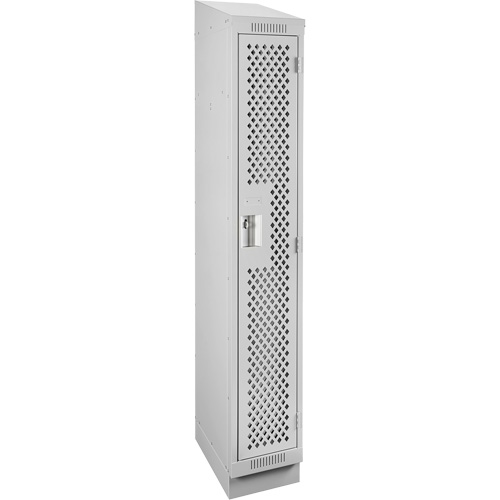 Clean Line Lockers, 12" x 12" x 82", Steel, Grey, Rivet (Assembled), Perforated Seaboard Timber Mart