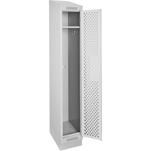 Clean Line Lockers, 12" x 12" x 82", Steel, Grey, Rivet (Assembled), Perforated Seaboard Timber Mart