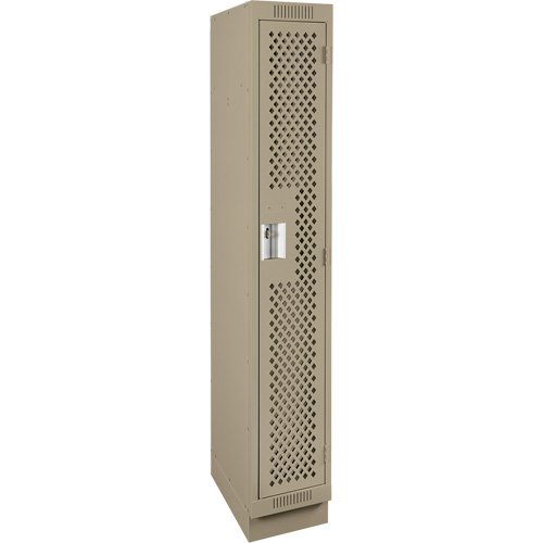 Clean Line Lockers, 12" x 18" x 76", Steel, Beige, Rivet (Assembled), Perforated Seaboard Timber Mart