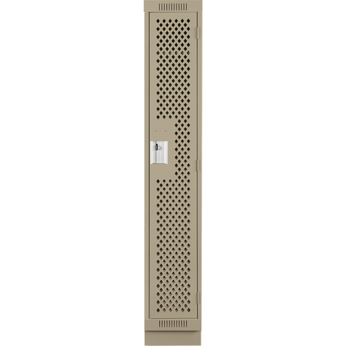 Clean Line Lockers, 12" x 18" x 76", Steel, Beige, Rivet (Assembled), Perforated Seaboard Timber Mart