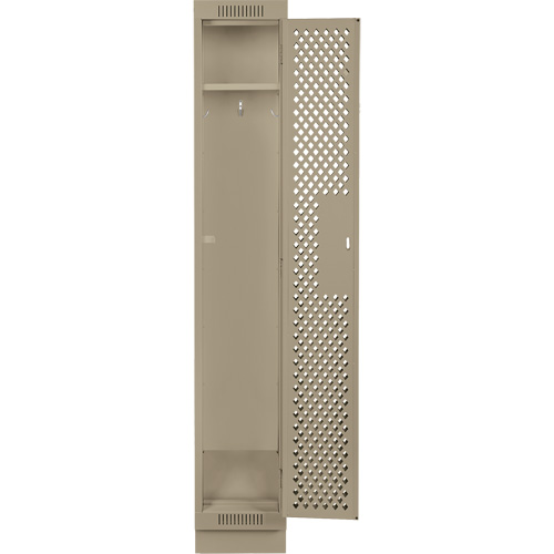 Clean Line Lockers, 12" x 18" x 76", Steel, Beige, Rivet (Assembled), Perforated Seaboard Timber Mart