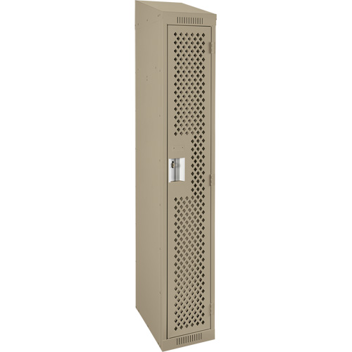 Clean Line Lockers, 12" x 18" x 78", Steel, Beige, Rivet (Assembled), Perforated Seaboard Timber Mart