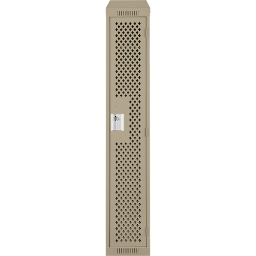 Clean Line Lockers, 12" x 18" x 78", Steel, Beige, Rivet (Assembled), Perforated Seaboard Timber Mart