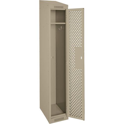 Clean Line Lockers, 12" x 18" x 78", Steel, Beige, Rivet (Assembled), Perforated Seaboard Timber Mart