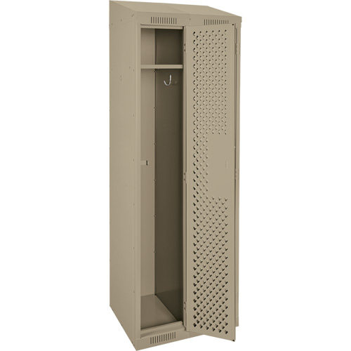 Clean Line Lockers, Bank of 2, 24" x 18" x 78", Steel, Beige, Rivet (Assembled), Perforated Seaboard Timber Mart
