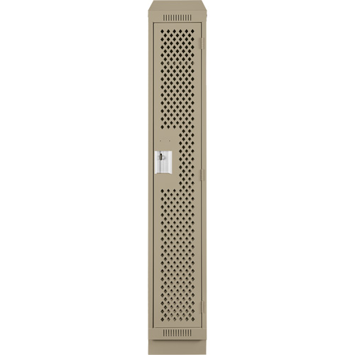 Clean Line Lockers, 12" x 12" x 82", Steel, Beige, Rivet (Assembled), Perforated Seaboard Timber Mart