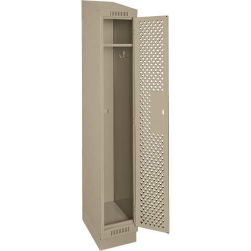 Clean Line Lockers, 12" x 12" x 82", Steel, Beige, Rivet (Assembled), Perforated Seaboard Timber Mart