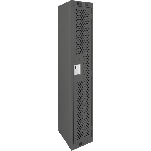 Clean Line Lockers, 12" x 15" x 72", Steel, Charcoal, Rivet (Assembled), Perforated Seaboard Timber Mart