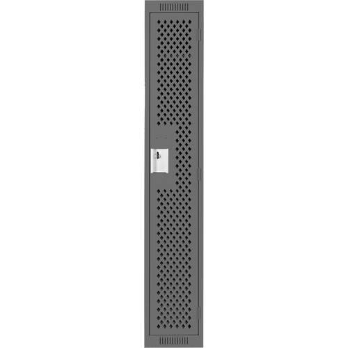 Clean Line Lockers, 12" x 15" x 72", Steel, Charcoal, Rivet (Assembled), Perforated Seaboard Timber Mart