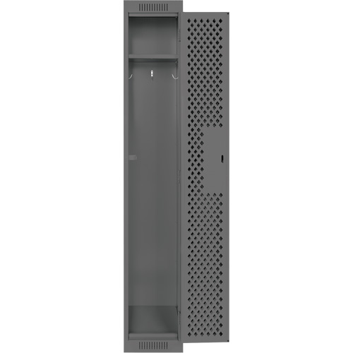 Clean Line Lockers, 12" x 15" x 72", Steel, Charcoal, Rivet (Assembled), Perforated Seaboard Timber Mart