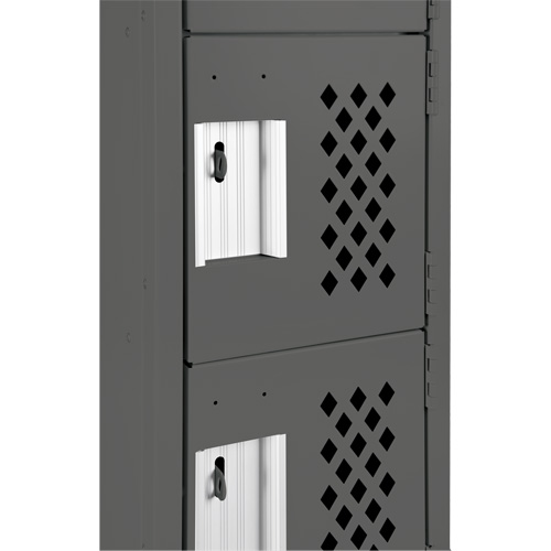 Assembled Lockerettes Clean Line Perforated Economy Lockers, 6 -tier, Bank of 3, 18" x 72" x 12", Steel Seaboard Timber Mart