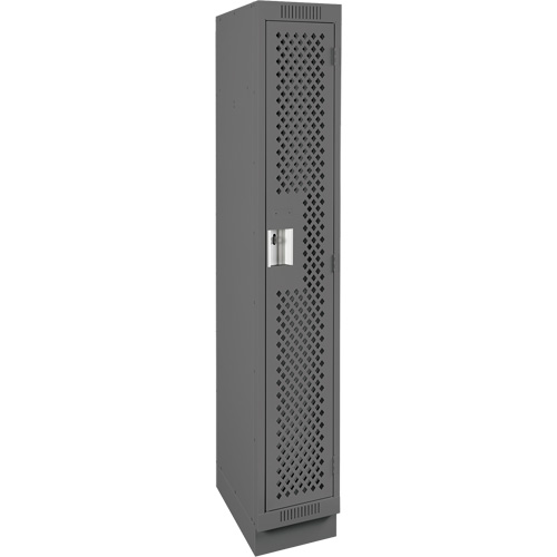 Clean Line Lockers, 12" x 18" x 76", Steel, Charcoal, Rivet (Assembled), Perforated Seaboard Timber Mart