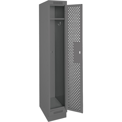 Clean Line Lockers, 12" x 18" x 76", Steel, Charcoal, Rivet (Assembled), Perforated Seaboard Timber Mart