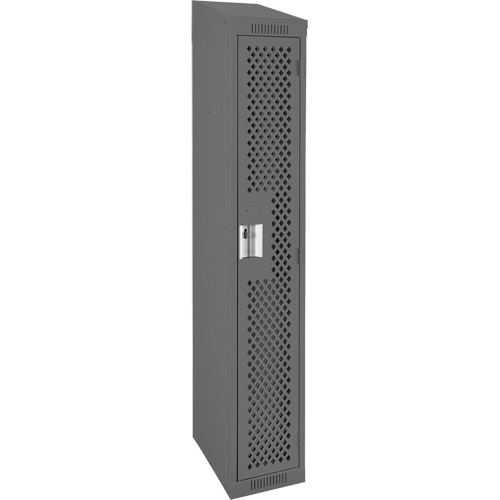 Clean Line Lockers, 12" x 18" x 78", Steel, Charcoal, Rivet (Assembled), Perforated Seaboard Timber Mart