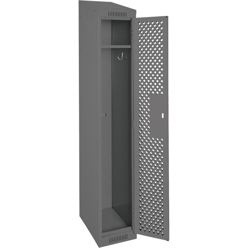 Clean Line Lockers, 12" x 18" x 78", Steel, Charcoal, Rivet (Assembled), Perforated Seaboard Timber Mart