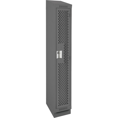 Clean Line Lockers, 12" x 12" x 82", Steel, Charcoal, Rivet (Assembled), Perforated Seaboard Timber Mart