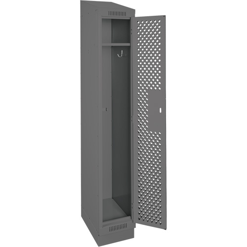 Clean Line Lockers, 12" x 12" x 82", Steel, Charcoal, Rivet (Assembled), Perforated Seaboard Timber Mart
