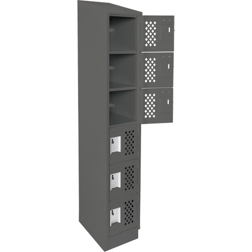 Assembled Lockerettes Clean Line Perforated Economy Lockers, 6 -tier, 18" x 72" x 12", Steel Seaboard Timber Mart