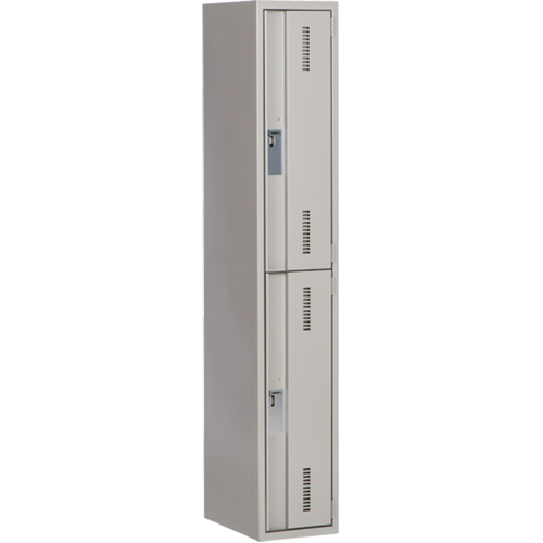 Concorde Heavy-Duty Lockers, 2 -tier, 12" x 18" x 72", Steel, Grey, Welded (Assembled) Seaboard Timber Mart