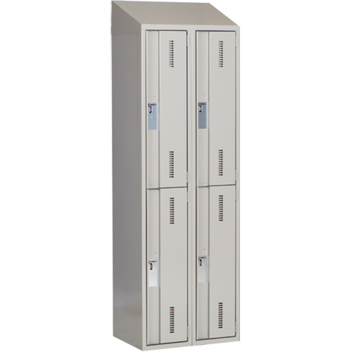 Concorde Heavy-Duty Lockers, 2 -tier, Bank of 2, 24" x 18" x 78", Steel, Grey, Welded (Assembled) Seaboard Timber Mart