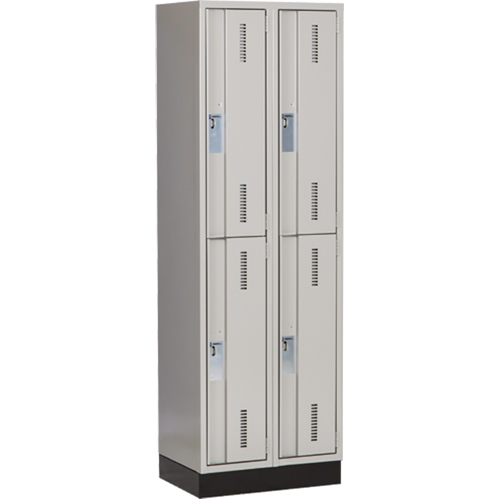 Concorde Heavy-Duty Lockers, 2 -tier, Bank of 2, 24" x 18" x 76", Steel, Grey, Welded (Assembled) Seaboard Timber Mart