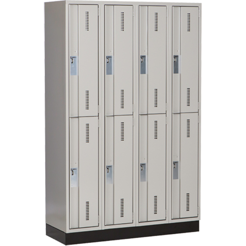 Concorde Heavy-Duty Lockers, 2 -tier, Bank of 4, 48" x 18" x 76", Steel, Grey, Welded (Assembled) Seaboard Timber Mart