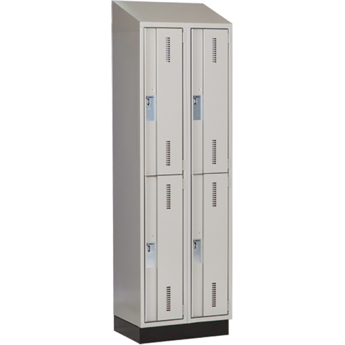 Casiers robustes Concorde, 2 niveaux, Bloc de 2, 24" x 18" x 82", Acier, Gris, Soud&eacute; (assembl&eacute;) Seaboard Timber Mart