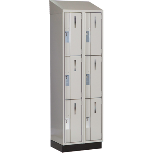 Concorde Heavy-Duty Lockers, 3 -tier, Bank of 2, 24" x 18" x 82", Steel, Grey, Welded (Assembled) Seaboard Timber Mart