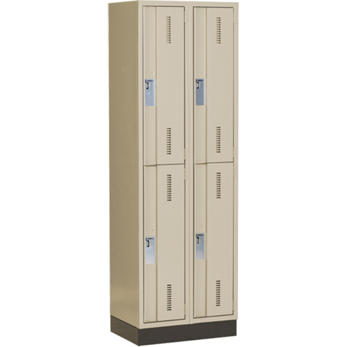 Concorde Heavy-Duty Lockers, 2 -tier, Bank of 2, 24" x 18" x 76", Steel, Beige, Welded (Assembled) Seaboard Timber Mart