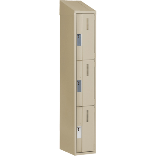 Concorde Heavy-Duty Lockers, 3 -tier, 12" x 18" x 78", Steel, Beige, Welded (Assembled) Seaboard Timber Mart
