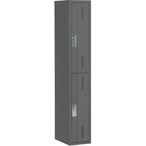 Concorde Heavy-Duty Lockers, 2 -tier, 12" x 18" x 72", Steel, Charcoal, Welded (Assembled) Seaboard Timber Mart