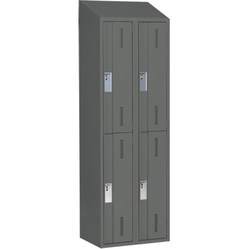Casiers robustes Concorde, 2 niveaux, Bloc de 2, 24" x 18" x 78", Acier, Charbon, Soud&eacute; (assembl&eacute;) Seaboard Timber Mart