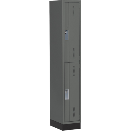 Concorde Heavy-Duty Lockers, 2 -tier, 12" x 18" x 76", Steel, Charcoal, Welded (Assembled) Seaboard Timber Mart