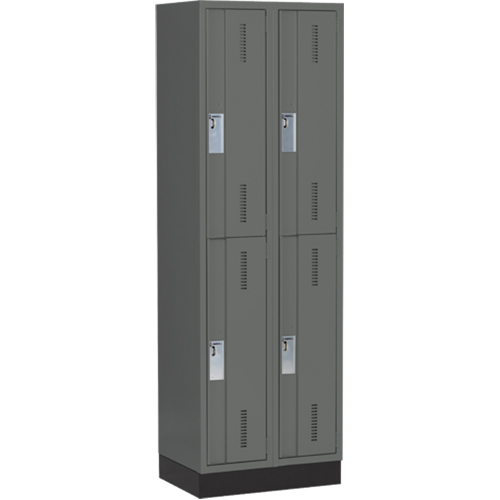 Casiers robustes Concorde, 2 niveaux, Bloc de 2, 24" x 18" x 76", Acier, Charbon, Soud&eacute; (assembl&eacute;) Seaboard Timber Mart