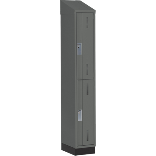 Concorde Heavy-Duty Lockers, 2 -tier, 12" x 18" x 82", Steel, Charcoal, Welded (Assembled) Seaboard Timber Mart