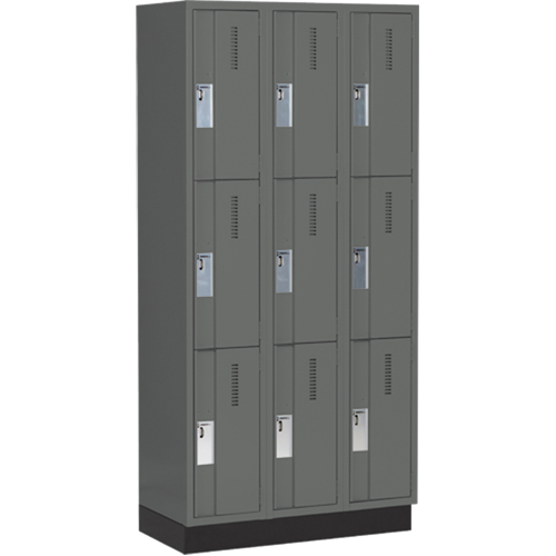 Casiers robustes Concorde, 3 niveaux, Bloc de 3, 36" x 18" x 76", Acier, Charbon, Soud&eacute; (assembl&eacute;) Seaboard Timber Mart