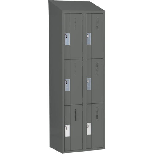 Casiers robustes Concorde, 3 niveaux, Bloc de 2, 24" x 18" x 78", Acier, Charbon, Soud&eacute; (assembl&eacute;) Seaboard Timber Mart