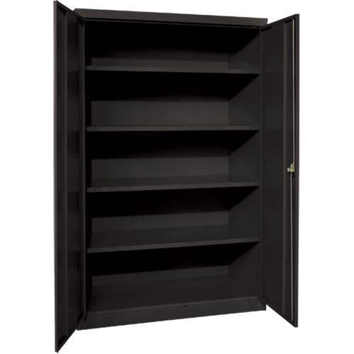 Deep Hi-Boy Storage Cabinet, Steel, 4 Shelves, 72" H x 36" W x 24" D, Black Seaboard Timber Mart