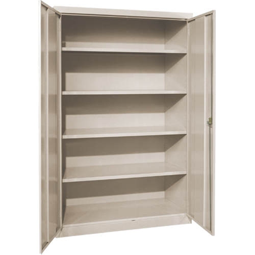 Armoires de rangement Hi-Boy profondes, Acier, 4 Tablettes, 72" h x 36" la x 24" P, Beige Seaboard Timber Mart