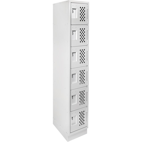 Assembled Lockerettes Clean Line Perforated Economy Lockers, 6 -tier, 18" x 72" x 12", Steel Seaboard Timber Mart