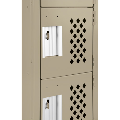 Assembled Lockerettes Clean Line Perforated Economy Lockers, 6 -tier, 18" x 72" x 12", Steel Seaboard Timber Mart