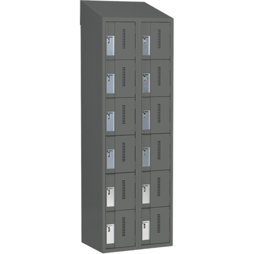 Casiers robustes Concorde, 6 niveaux, Bloc de 2, 24" x 18" x 78", Acier, Charbon, Soud&eacute; (assembl&eacute;) Seaboard Timber Mart