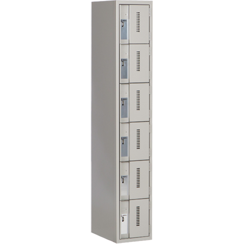 Concorde Heavy-Duty Lockers, 6 -tier, 12" x 18" x 72", Steel, Grey, Welded (Assembled) Seaboard Timber Mart