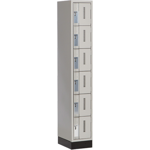 Concorde Heavy-Duty Lockers, 6 -tier, 12" x 18" x 76", Steel, Grey, Welded (Assembled) Seaboard Timber Mart