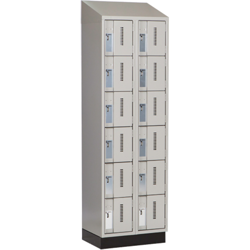 Concorde Heavy-Duty Lockers, 6 -tier, Bank of 2, 24" x 18" x 82", Steel, Grey, Welded (Assembled) Seaboard Timber Mart