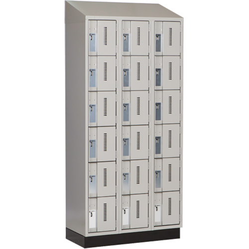 Concorde Heavy-Duty Lockers, 6 -tier, Bank of 3, 36" x 18" x 82", Steel, Grey, Welded (Assembled) Seaboard Timber Mart
