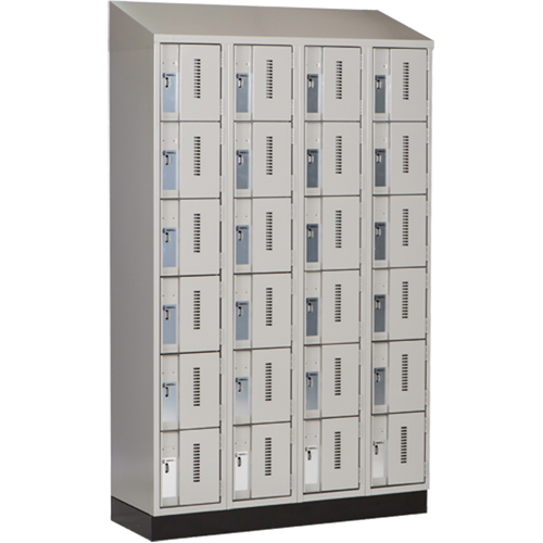 Concorde Heavy-Duty Lockers, 6 -tier, Bank of 4, 48" x 18" x 82", Steel, Grey, Welded (Assembled) Seaboard Timber Mart