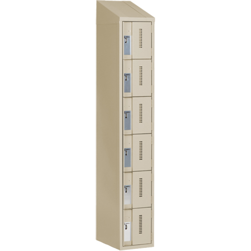 Concorde Heavy-Duty Lockers, 6 -tier, 12" x 18" x 78", Steel, Beige, Welded (Assembled) Seaboard Timber Mart